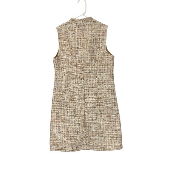 AKA Ivy Storehouse Tweed Sleeveless Shift Dress Pockets Sparkly High Neck Small - Picture 3 of 9